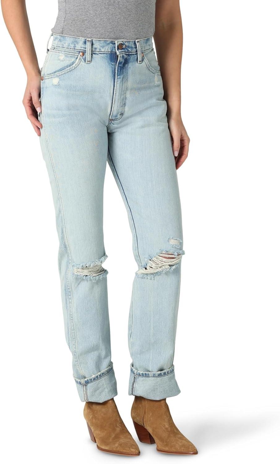 imageWrangler Womens Cowboy Cut Slim Fit Jean BleachVintage