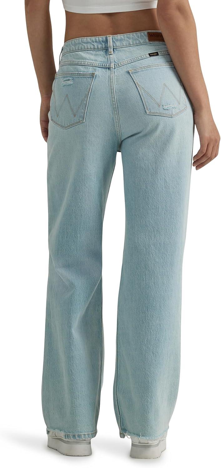 imageWrangler Womens HighRise Loose Fit JeanIcy Blue