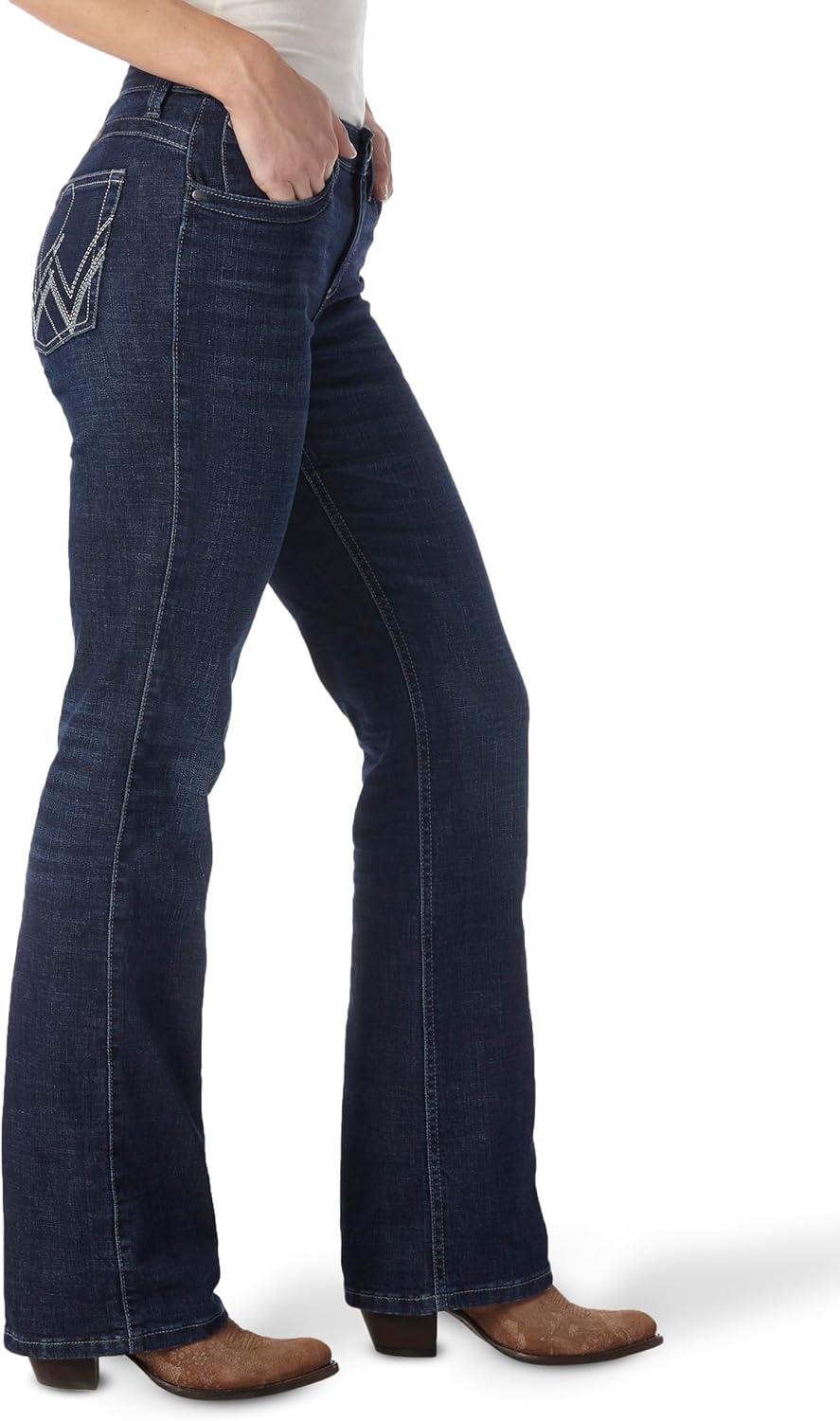 imageWrangler Womens QBaby Mid Rise Boot Cut Ultimate Riding JeanBoot Scootin