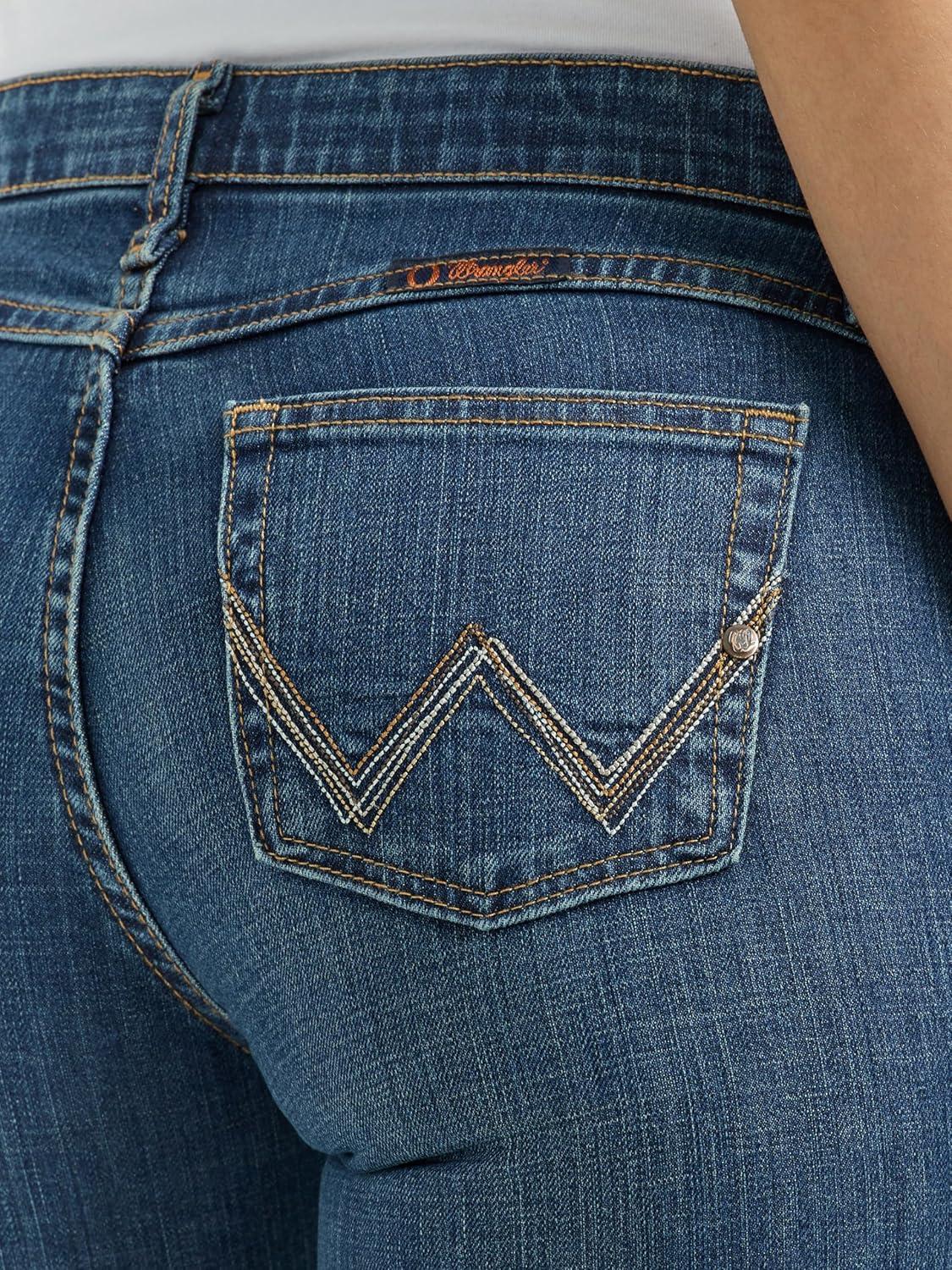 imageWrangler Womens QBaby Mid Rise Boot Cut Ultimate Riding JeanTuff Buck