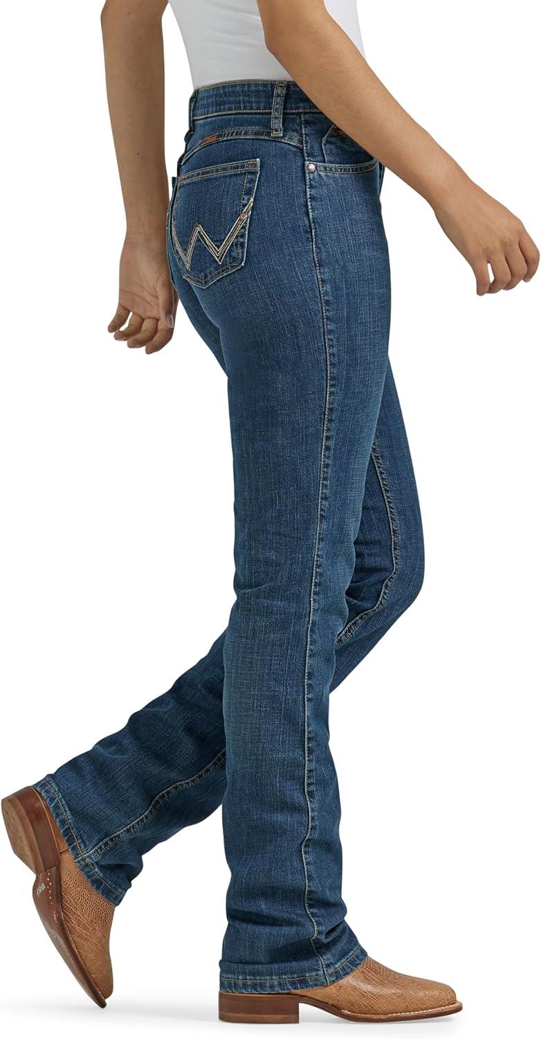 imageWrangler Womens QBaby Mid Rise Boot Cut Ultimate Riding JeanTuff Buck