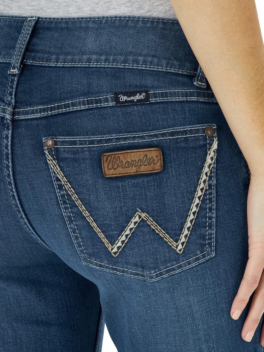 imageWrangler Womens Retro Mae Maternity Boot Cut JeanDark Blue