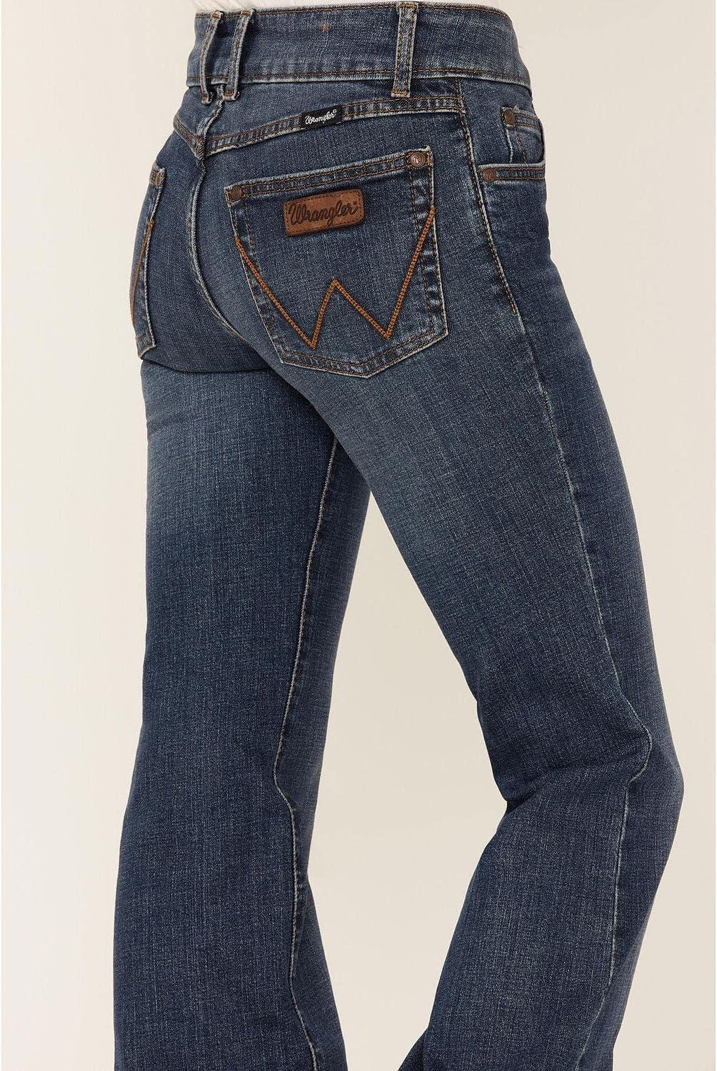 imageWrangler Womens Retro Mae Mid Rise Wide Leg Trouser JeanFaeleen