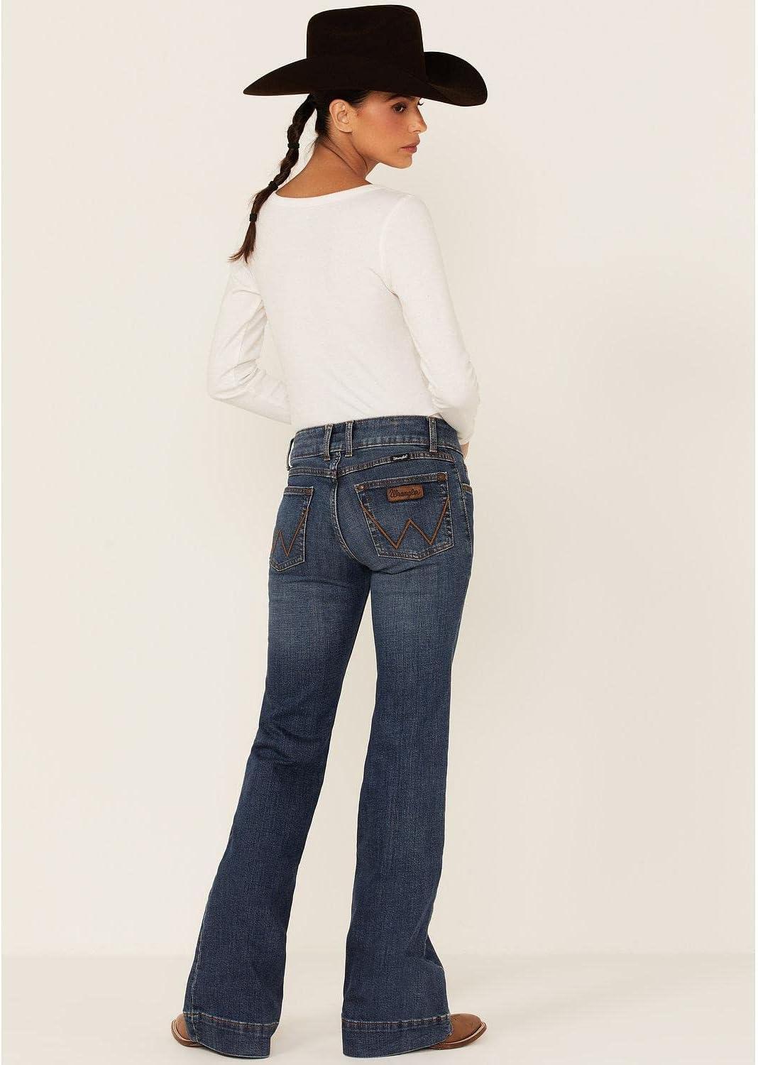 imageWrangler Womens Retro Mae Mid Rise Wide Leg Trouser JeanFaeleen