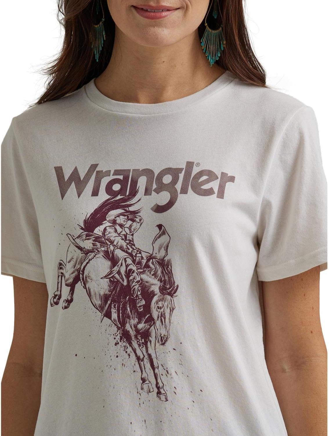 imageWrangler Womens Short Sleeve Graphic TShirtMarshmallow Heather
