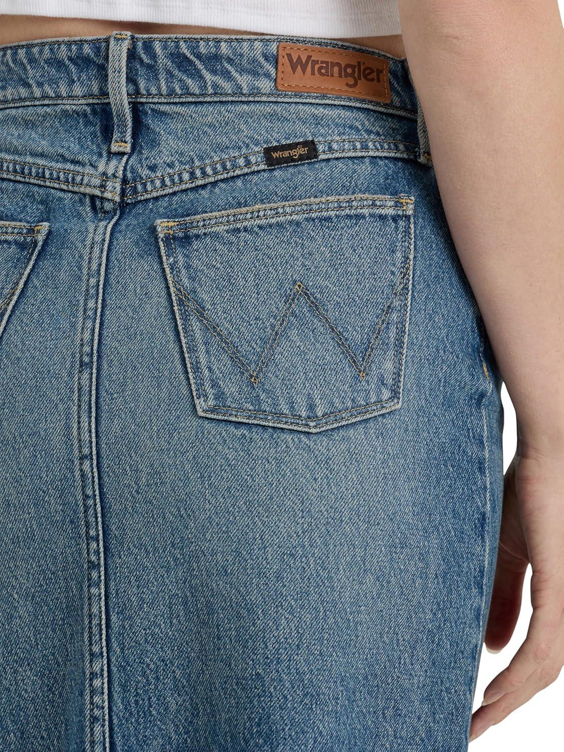 imageWrangler Womens Womens Denim Maxi SkirtRaven