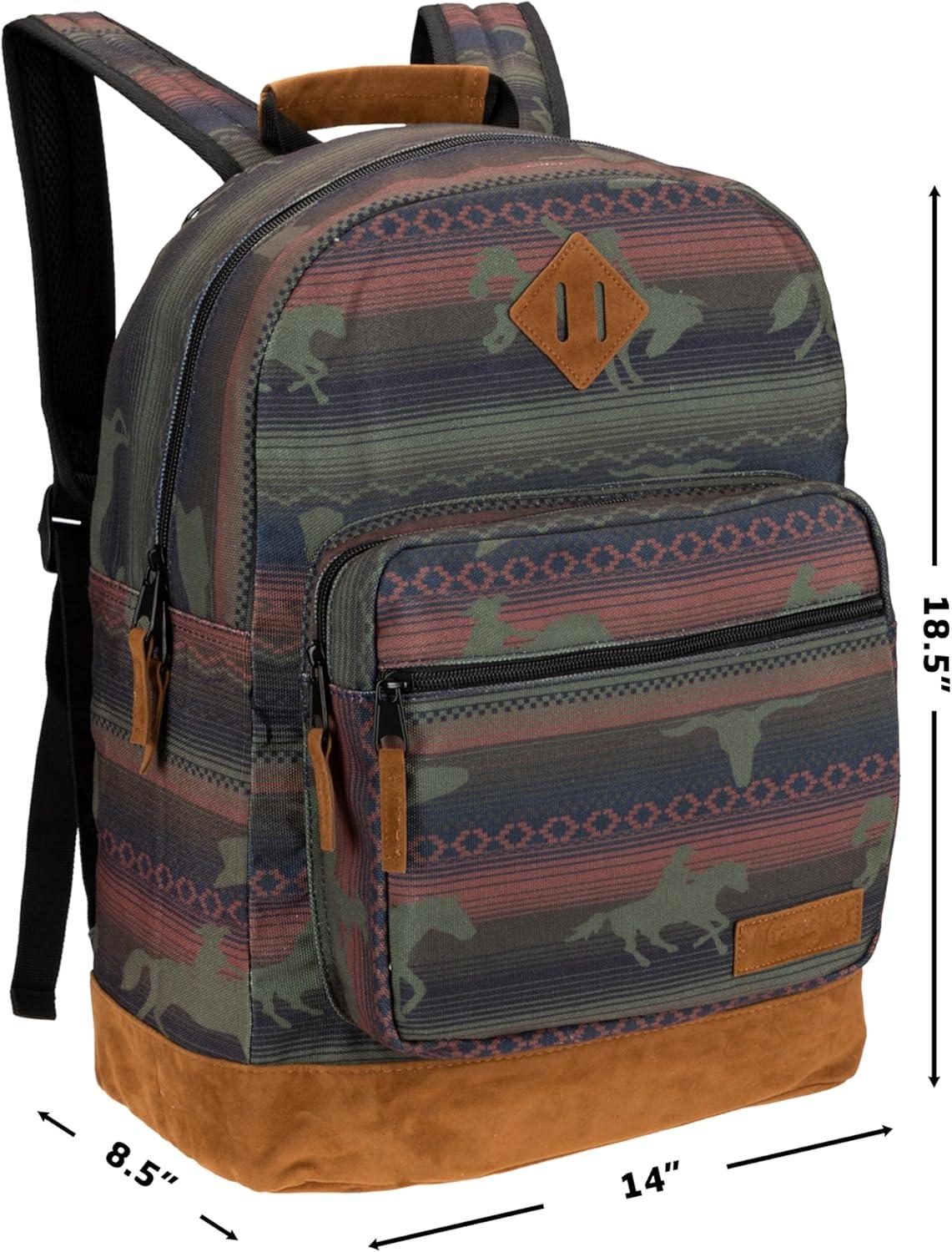 imageWrangler Yellowstone Sturdy Backpack for Travel Classic Logo Water Resistant Casual Daypack for Travel with Padded Laptop Notebook Sleeve Wild WestBurg