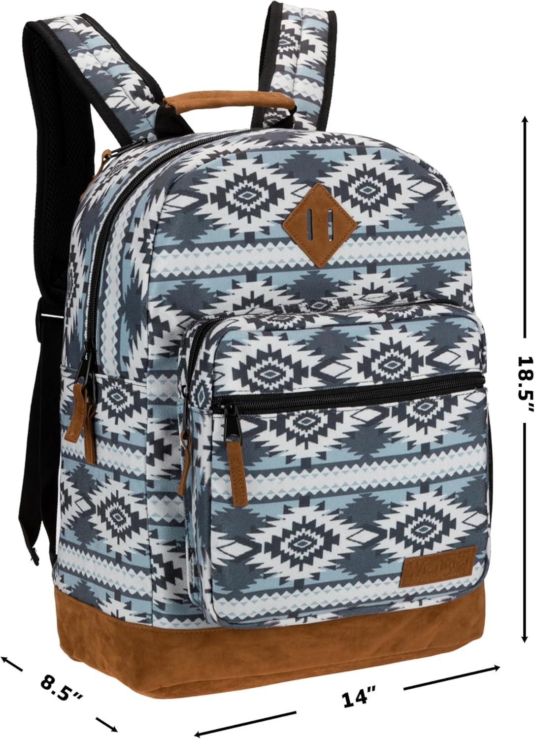 imageWrangler Yellowstone Sturdy Backpack for Travel Classic Logo Water Resistant Casual Daypack for Travel with Padded Laptop Notebook Sleeve Wild WestGrey