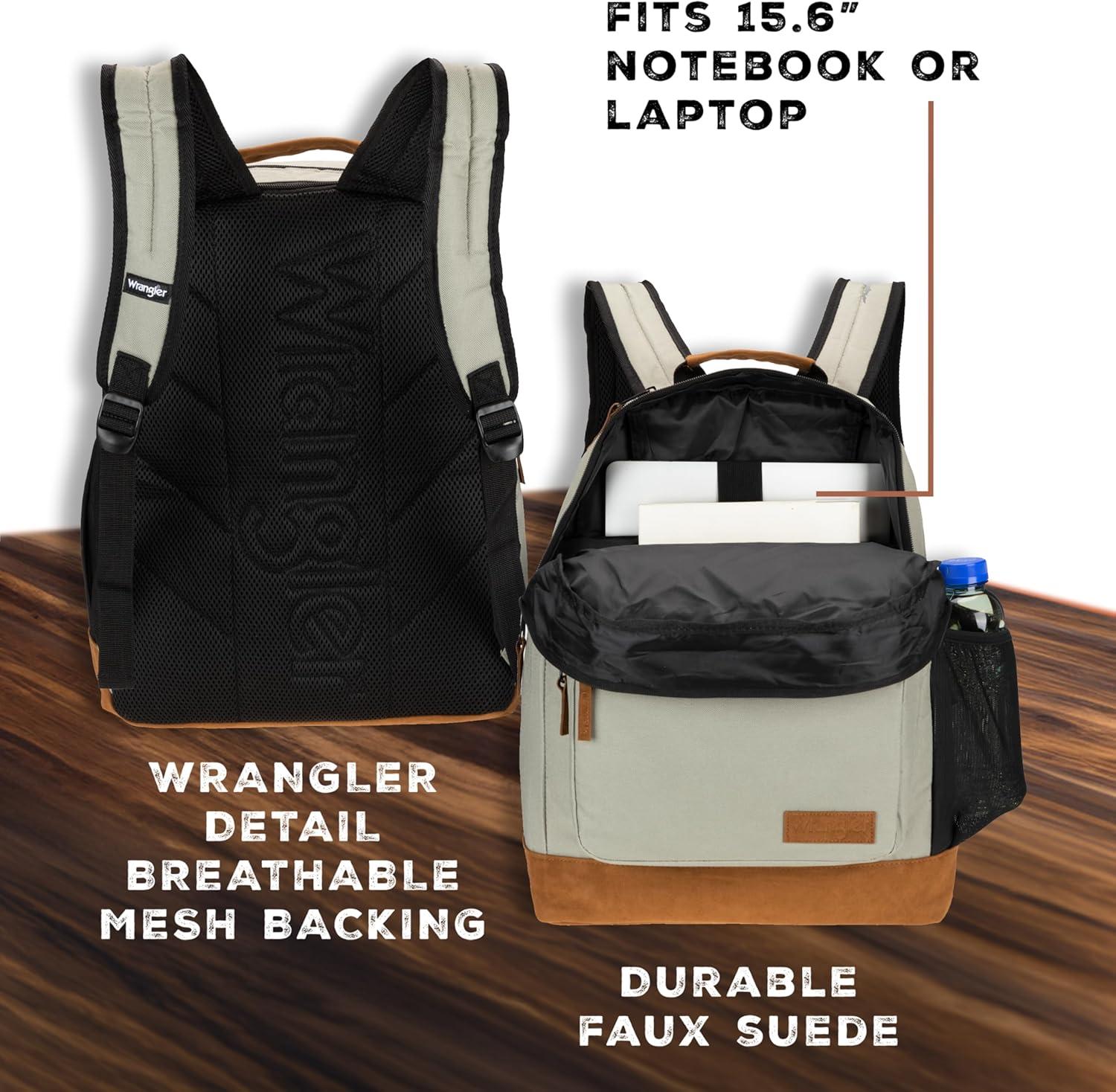 imageWrangler Yellowstone Sturdy Backpack for Travel Classic Logo Water Resistant Casual Daypack for Travel with Padded Laptop Notebook Sleeve Wild WestSgg