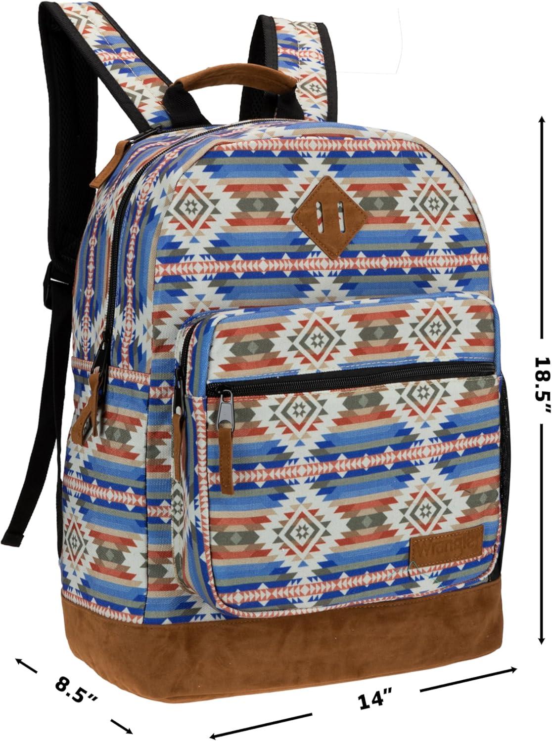 imageWrangler Yellowstone Sturdy Backpack for Travel Classic Logo Water Resistant Casual Daypack for Travel with Padded Laptop Notebook Sleeve Wild WestTan