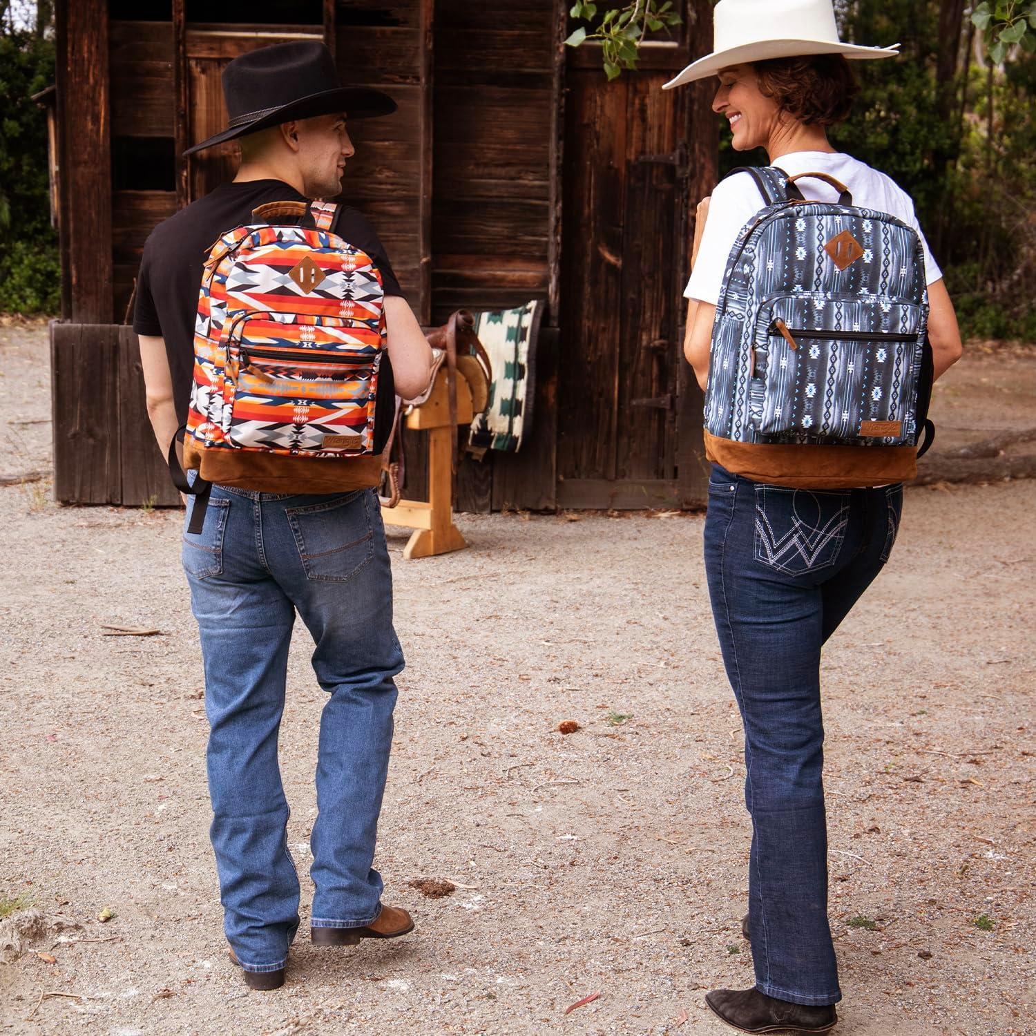 imageWrangler Yellowstone Sturdy Backpack for Travel Classic Logo Water Resistant Casual Daypack for Travel with Padded Laptop Notebook Sleeve Wild WestWild West