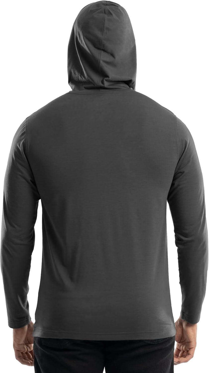 imageWrangler mens Long Sleeve Sun Protection HoodieAsphalt