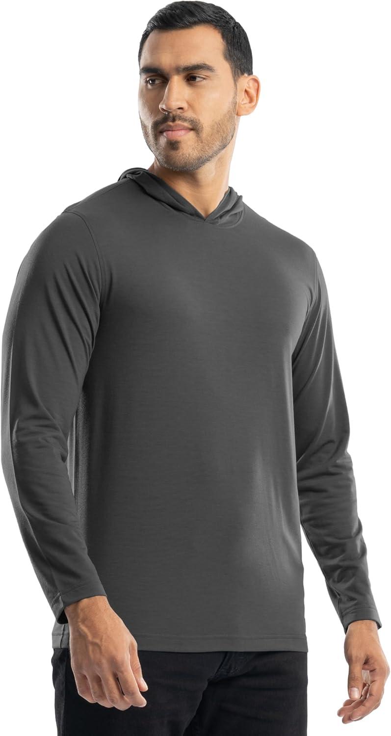 imageWrangler mens Long Sleeve Sun Protection HoodieAsphalt