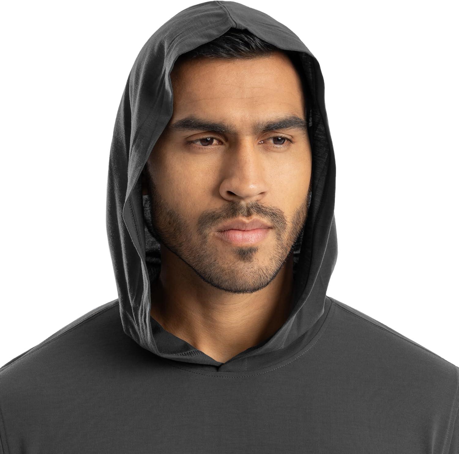 imageWrangler mens Long Sleeve Sun Protection HoodieAsphalt