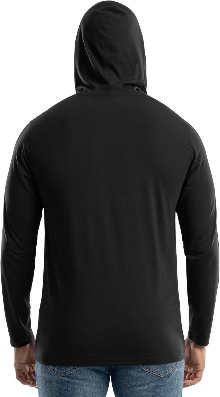 imageWrangler mens Long Sleeve Sun Protection HoodieBlack
