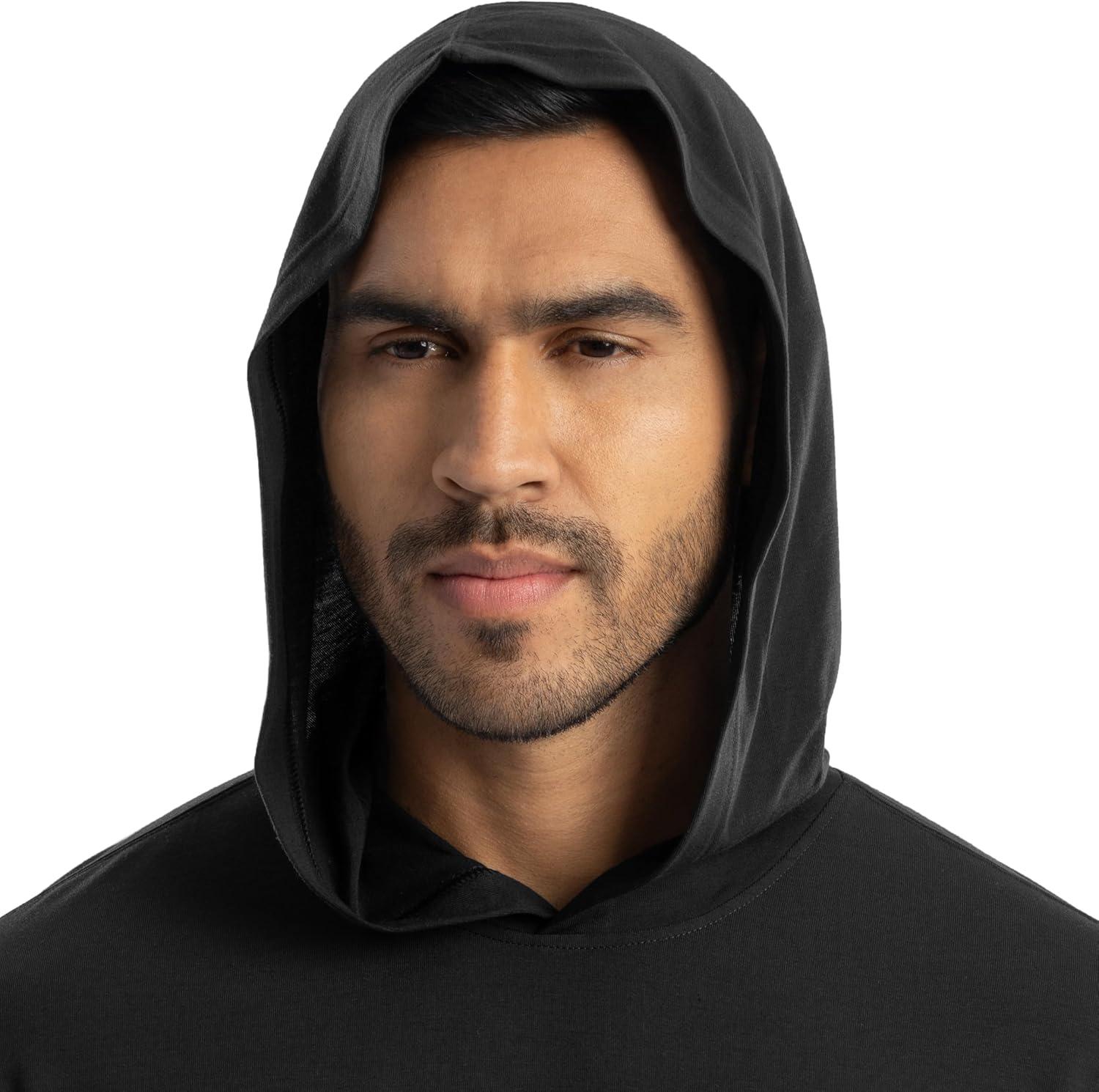 imageWrangler mens Long Sleeve Sun Protection HoodieBlack