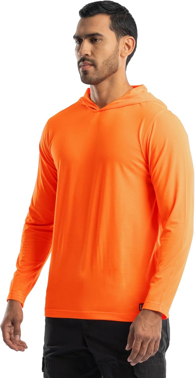 imageWrangler mens Long Sleeve Sun Protection HoodieOrange