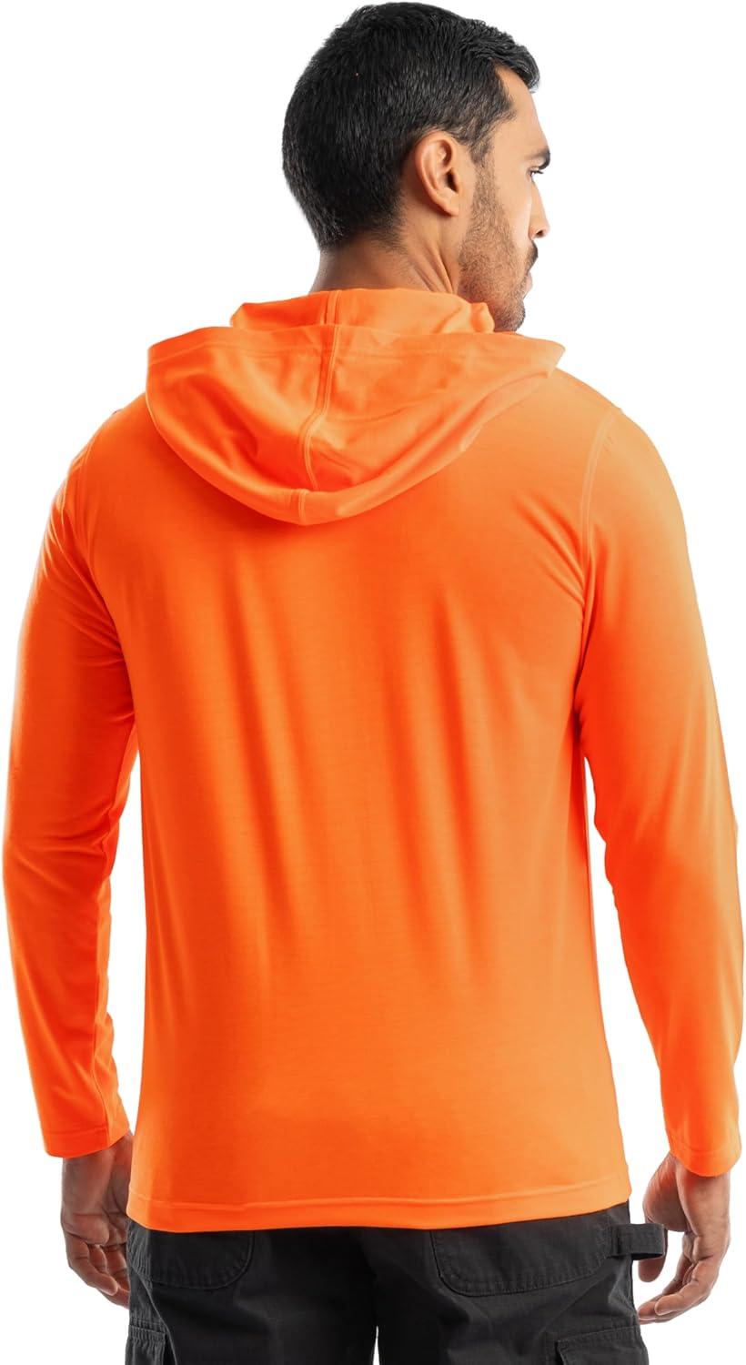 imageWrangler mens Long Sleeve Sun Protection HoodieOrange