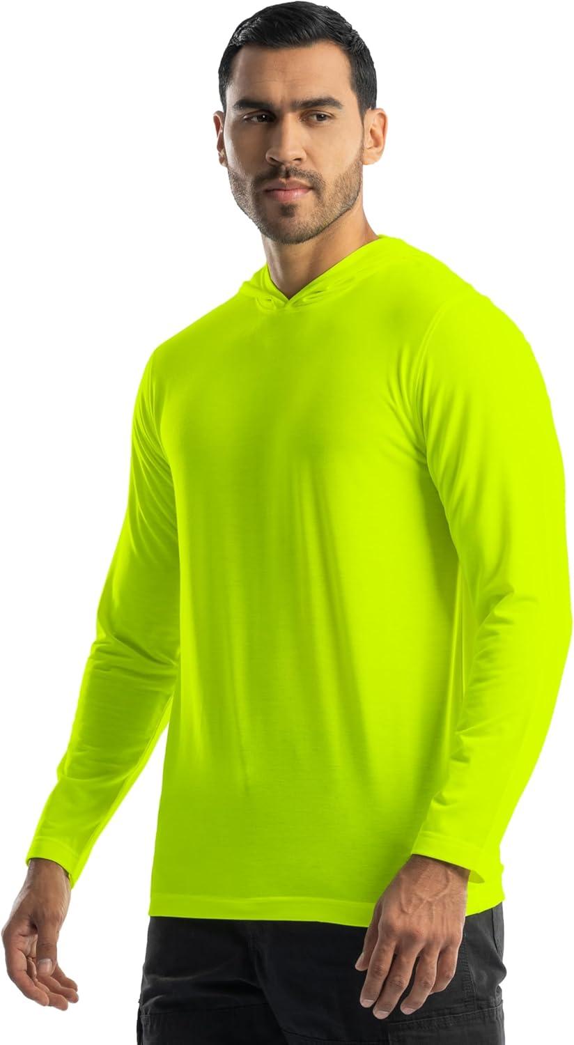 imageWrangler mens Long Sleeve Sun Protection HoodieYellow