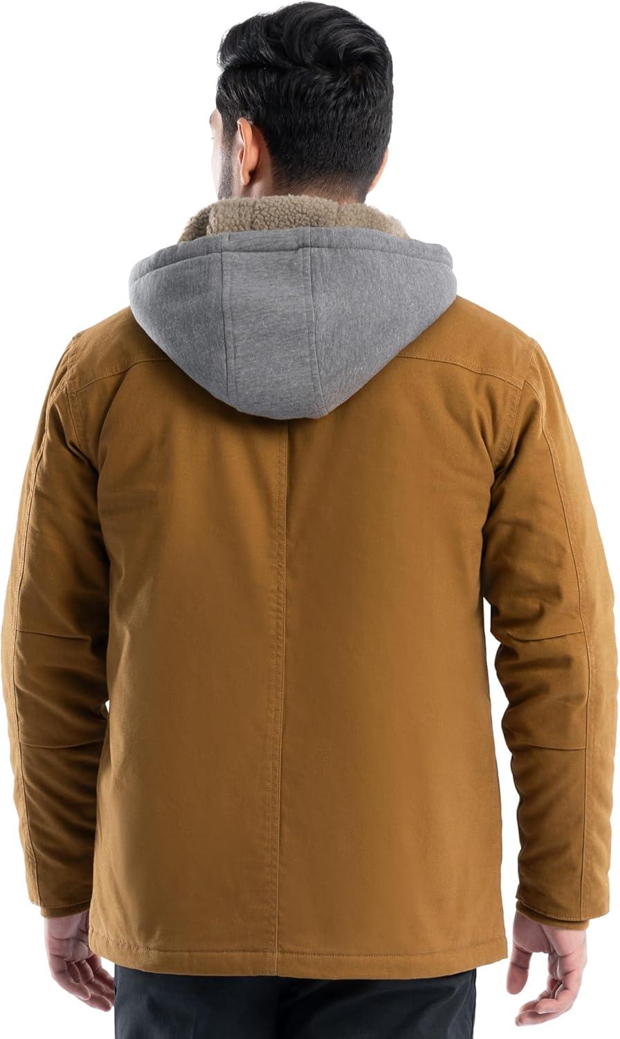 imageWrangler mens Quilted Lined Jacket With Sherpa HoodDuck