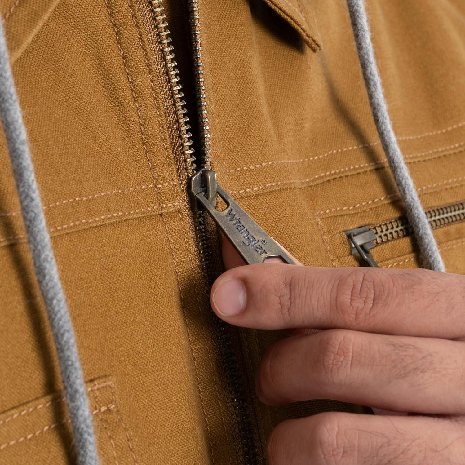 imageWrangler mens Quilted Lined Jacket With Sherpa HoodDuck