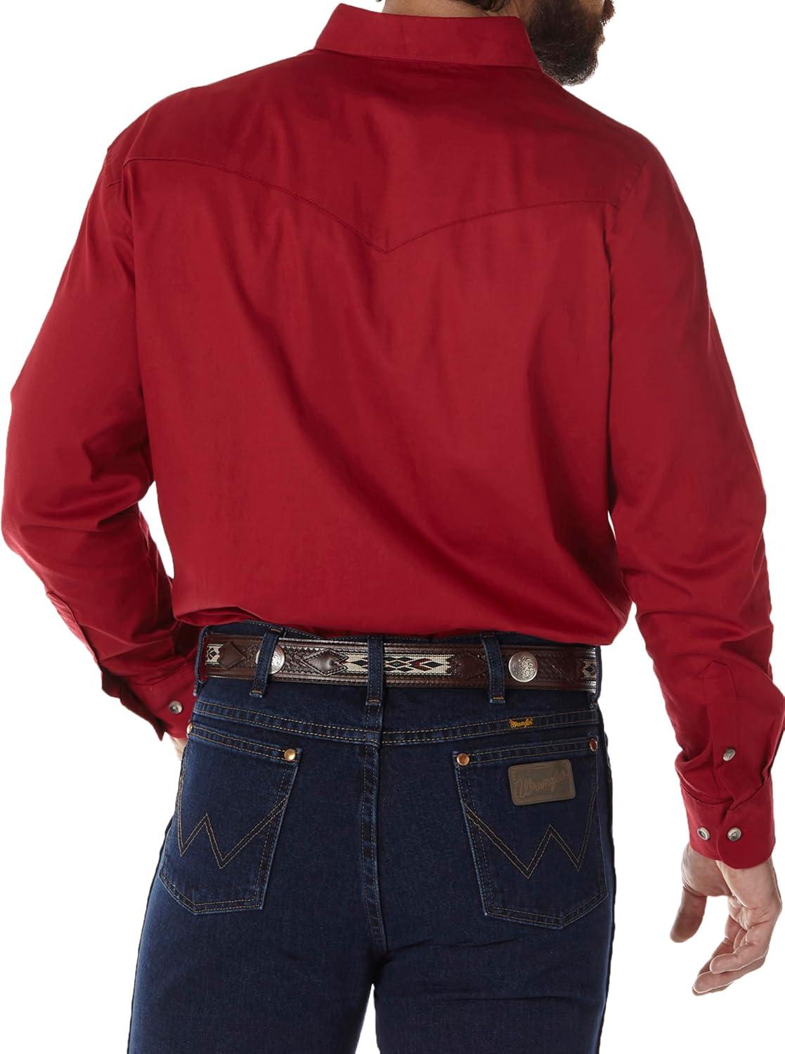 imageWranglermensPainted Desert Two Pocket Long Sleeve Button ShirtRed
