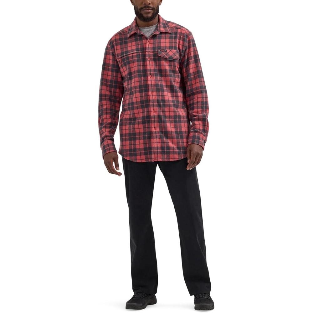 imageATG Mens Campsite ButtonDown Plaid ShirtCarnelian
