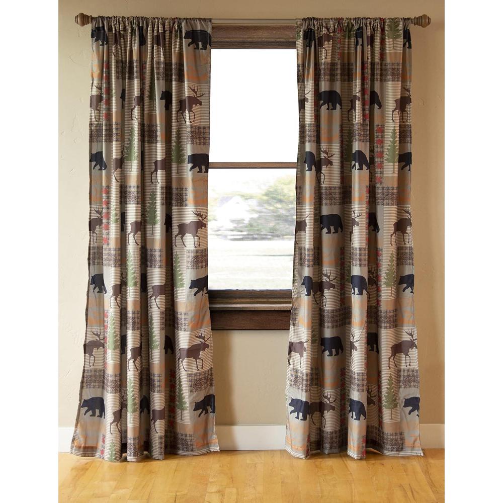 imageCARSTENS INC Printed Curtain Panel Set Wrangler Western 2 Panels 54quot x 84quot Each Vintage CowboyLake Country