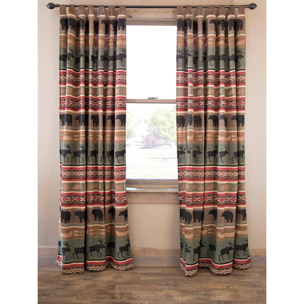 imageCARSTENS INC Woven Chenille Curtain Panel Set 2 Panels 54quot x 84quot Each Wrangler Mesa DaybreakBackwoods