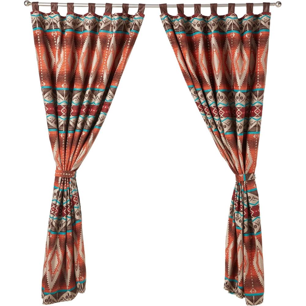 imageCARSTENS INC Woven Chenille Curtain Panel Set 2 Panels 54quot x 84quot Each Wrangler Mesa DaybreakMojave Sunset