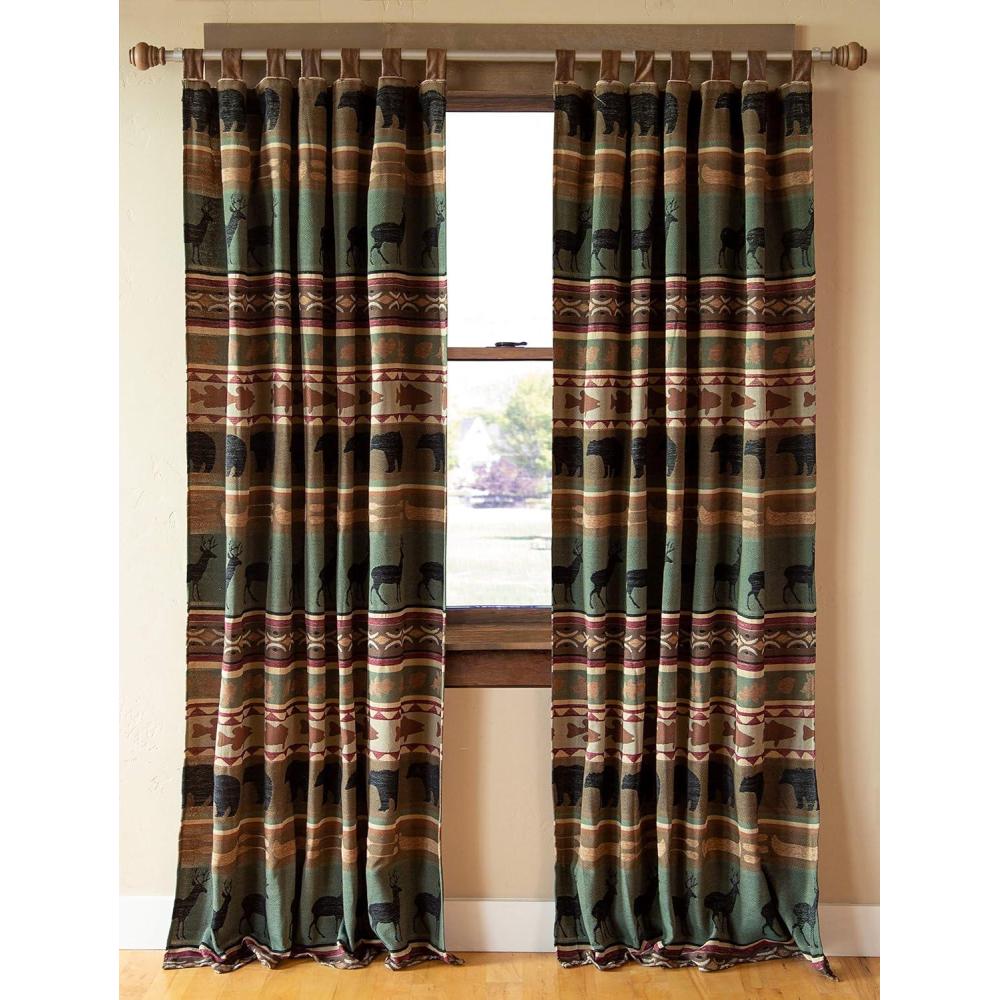 imageCARSTENS INC Woven Chenille Curtain Panel Set 2 Panels 54quot x 84quot Each Wrangler Mesa DaybreakSkagit River