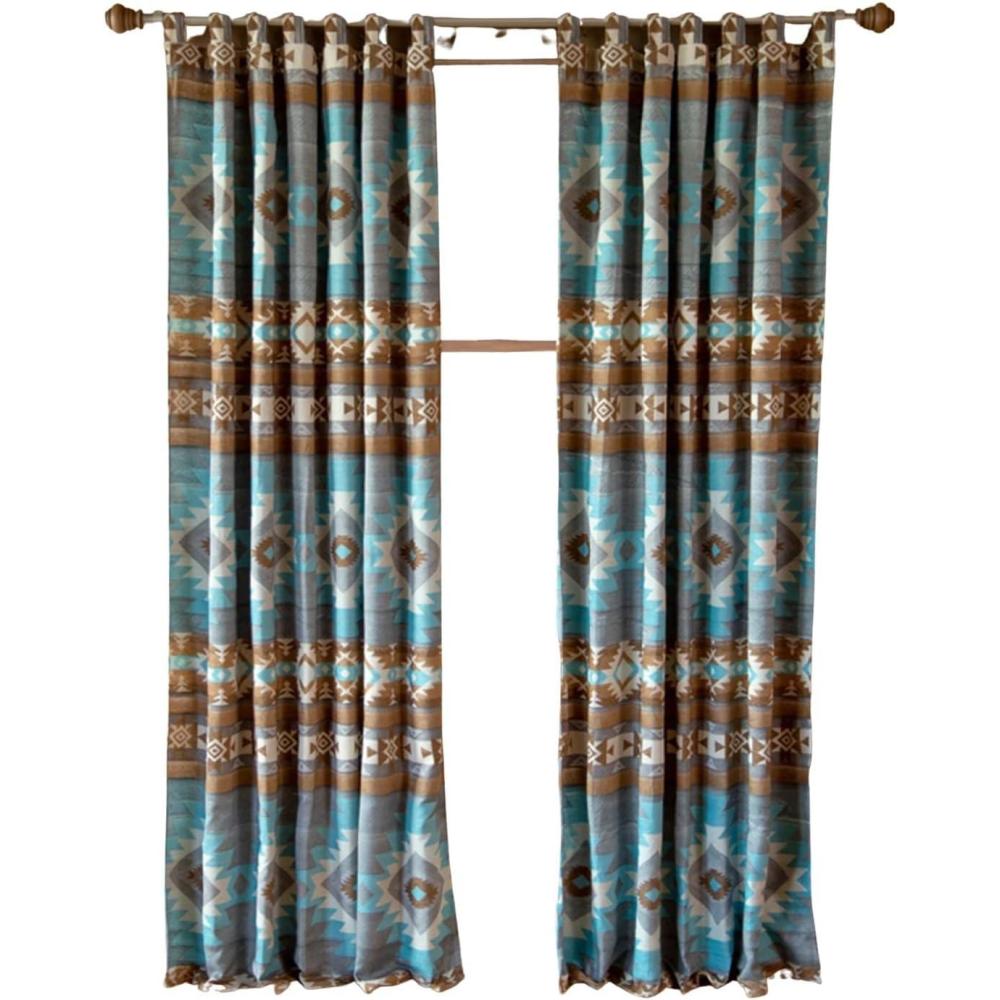 imageCARSTENS INC Woven Chenille Curtain Panel Set 2 Panels 54quot x 84quot Each Wrangler Mesa DaybreakWrangler Mesa Daybreak