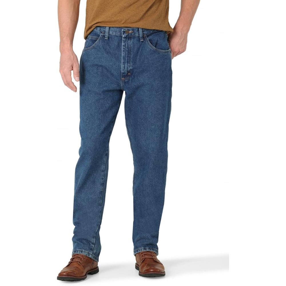 imageRustler Mens Classic Relaxed Fit JeanDark Stonewash