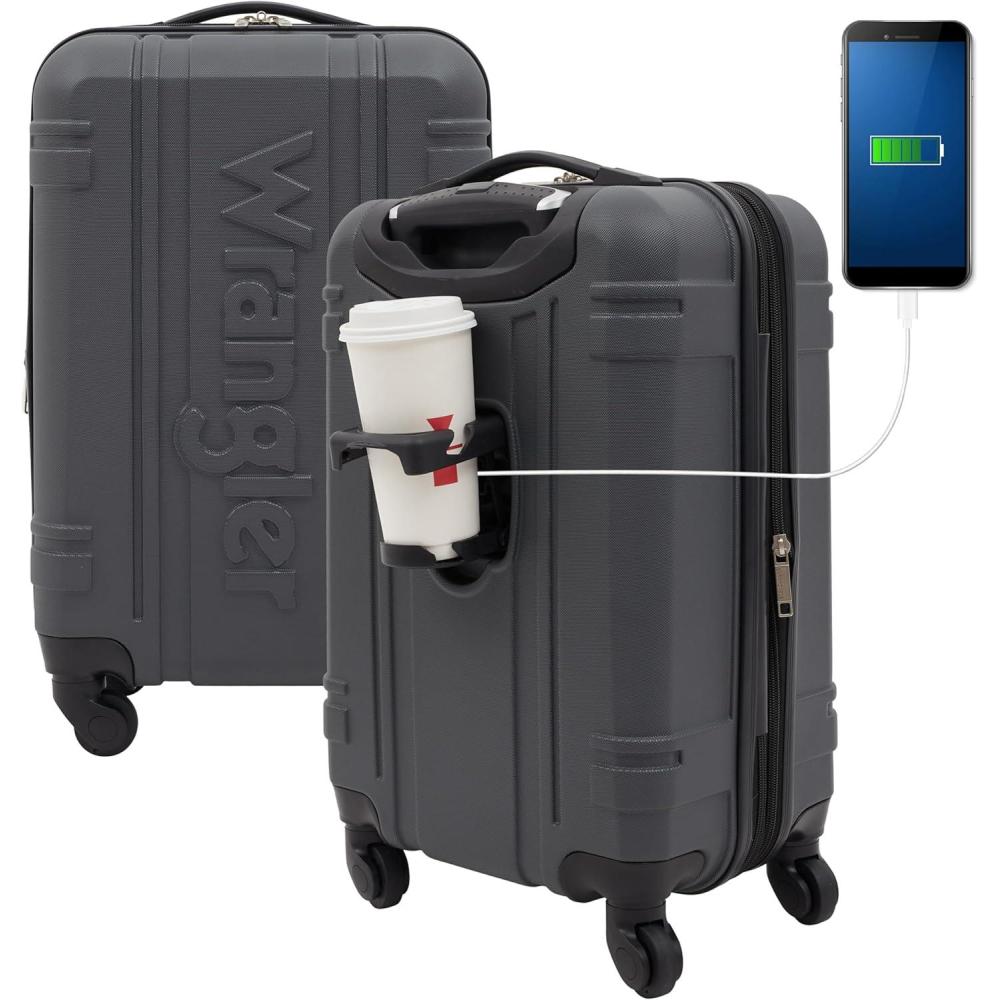 imageWrangler 20quot Astral Hardside CarryOn Luggage CedarDark Shadow