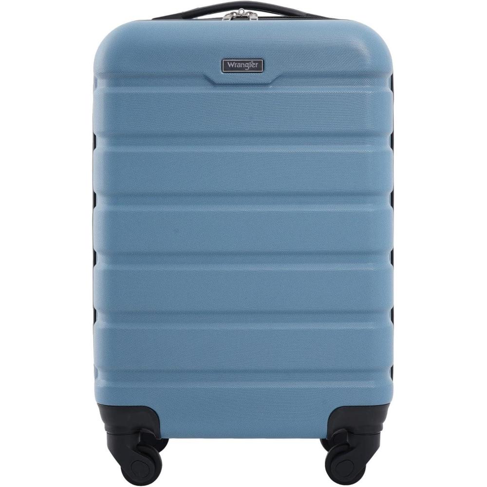imageWrangler 20quot Spinner CarryOn Luggage Deep DepthBlue Heaven