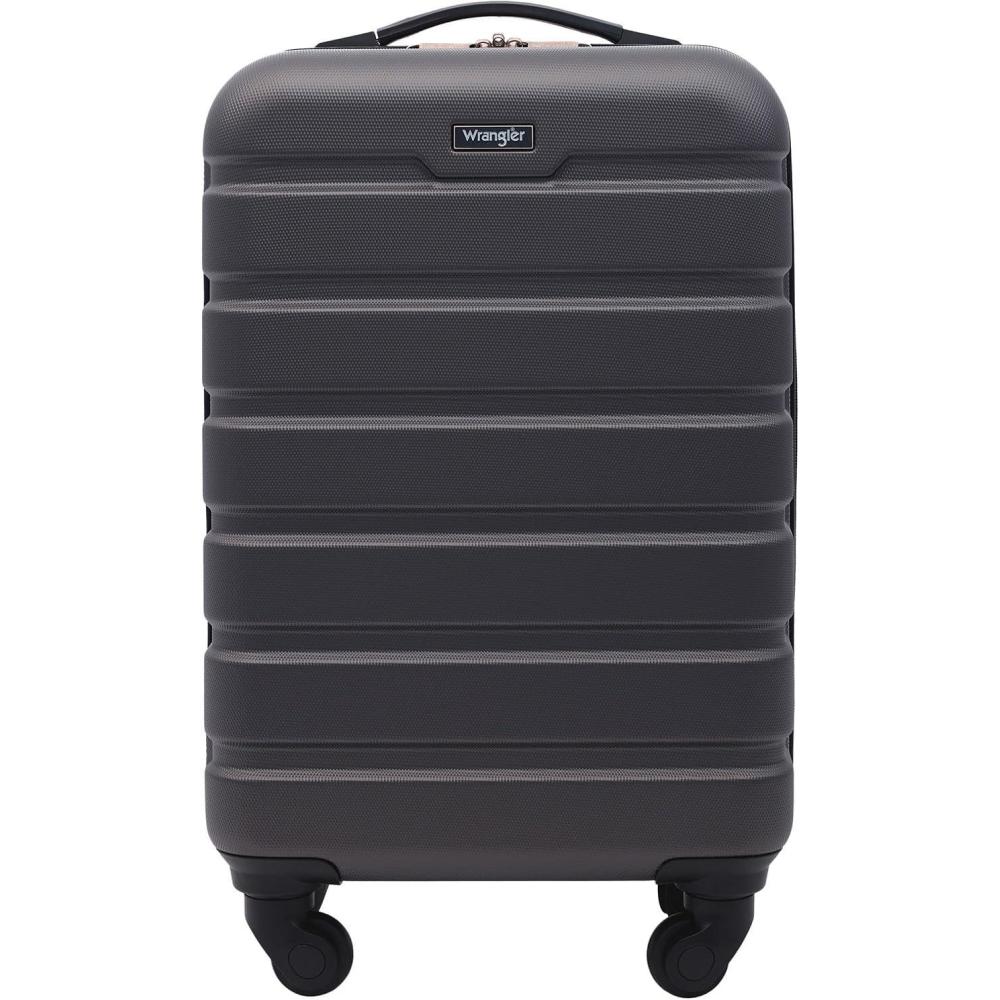 imageWrangler 20quot Spinner CarryOn Luggage Deep DepthCharcoal