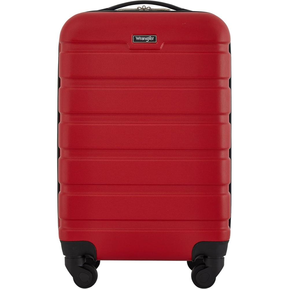 imageWrangler 20quot Spinner CarryOn Luggage Deep DepthSalsa Red