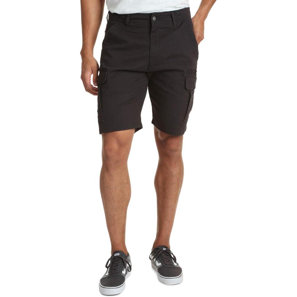 imageWrangler Authentics Mens Classic Cargo Stretch ShortBlack Twill