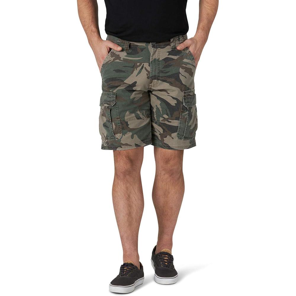 imageWrangler Authentics Mens Classic Cargo Stretch ShortGreen Camo