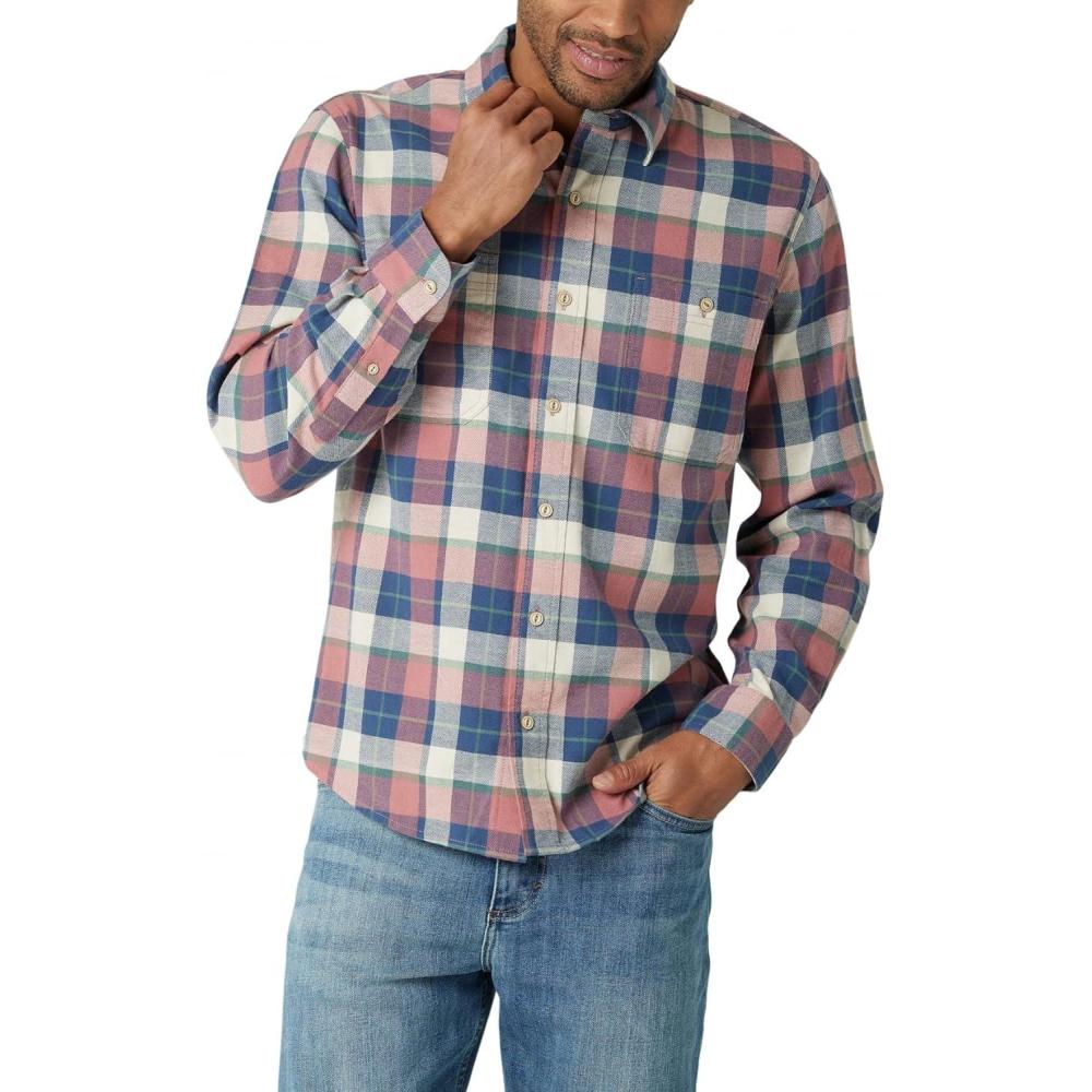 imageWrangler Authentics Mens Cloud Flannel Woven ShirtWithered Rose