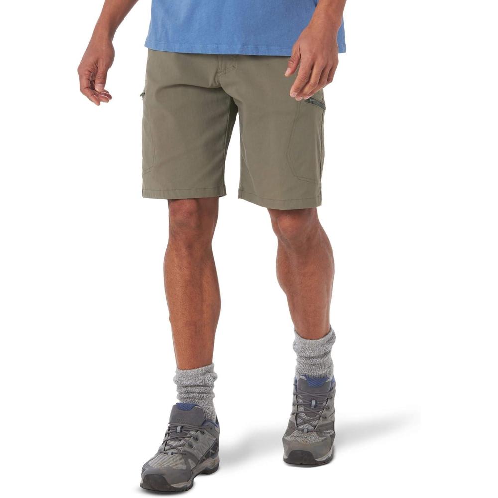 imageWrangler Authentics Mens Performance Comfort Flex Cargo ShortEarth Green