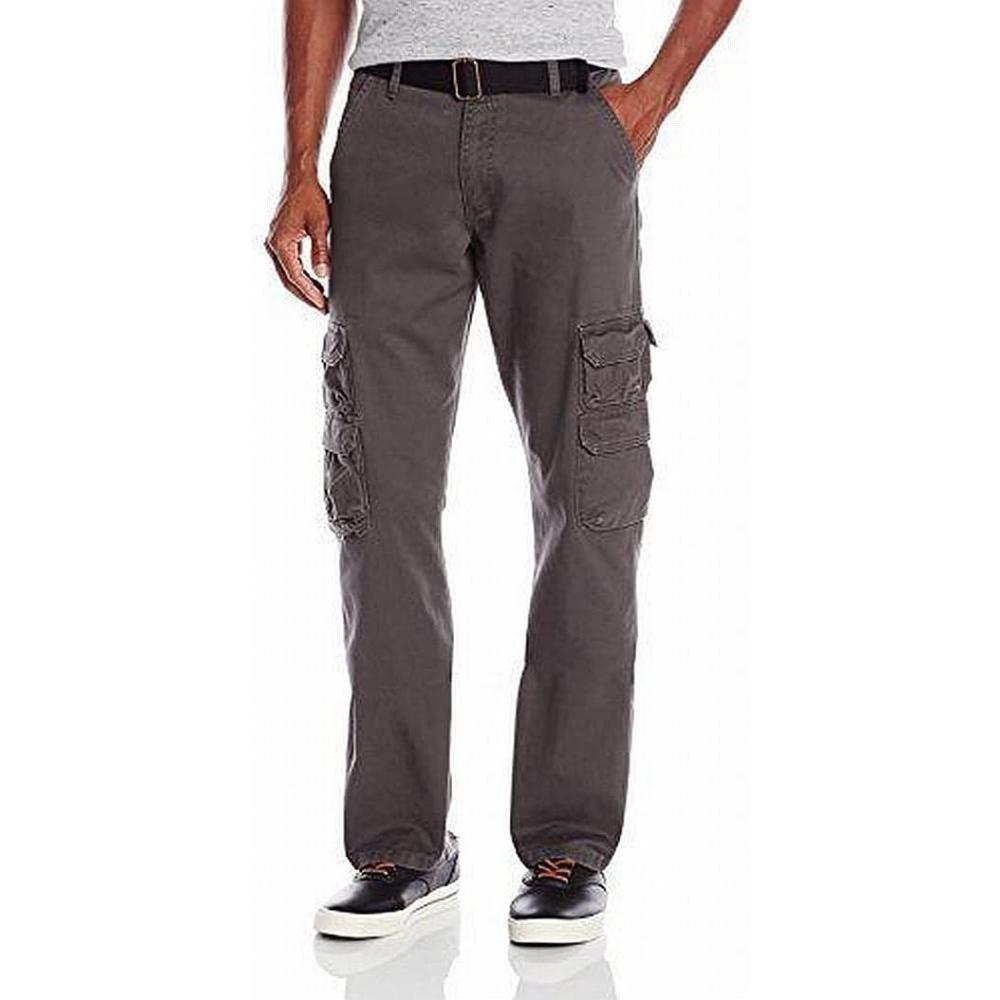 imageWrangler Authentics Mens Premium Relaxed Fit Straight Leg Cargo PantAnthracite Twill