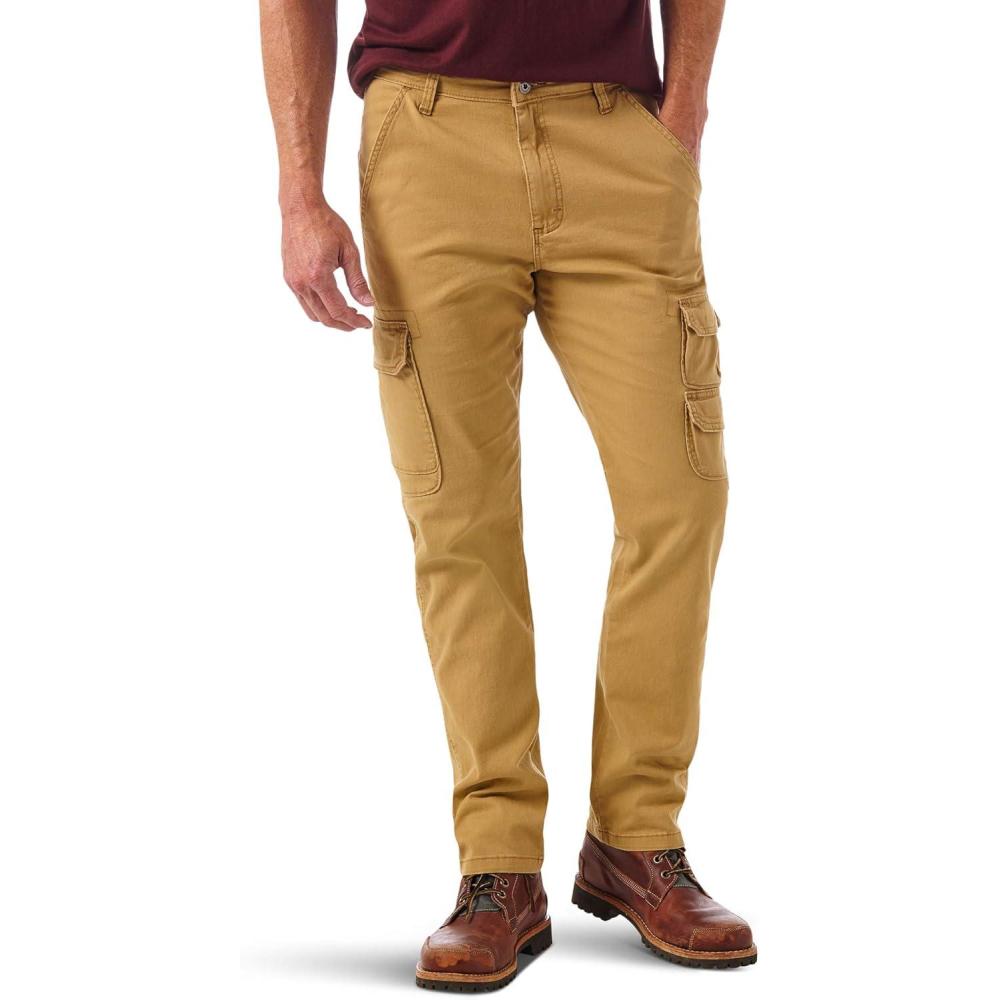 imageWrangler Authentics Mens Regular Tapered Cargo PantBrushed Almond
