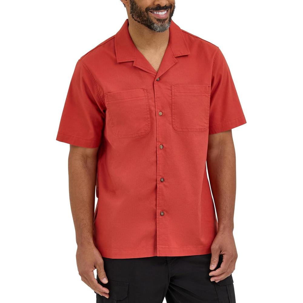 imageWrangler Authentics Mens Short Sleeve Camp ShirtBossa Nova