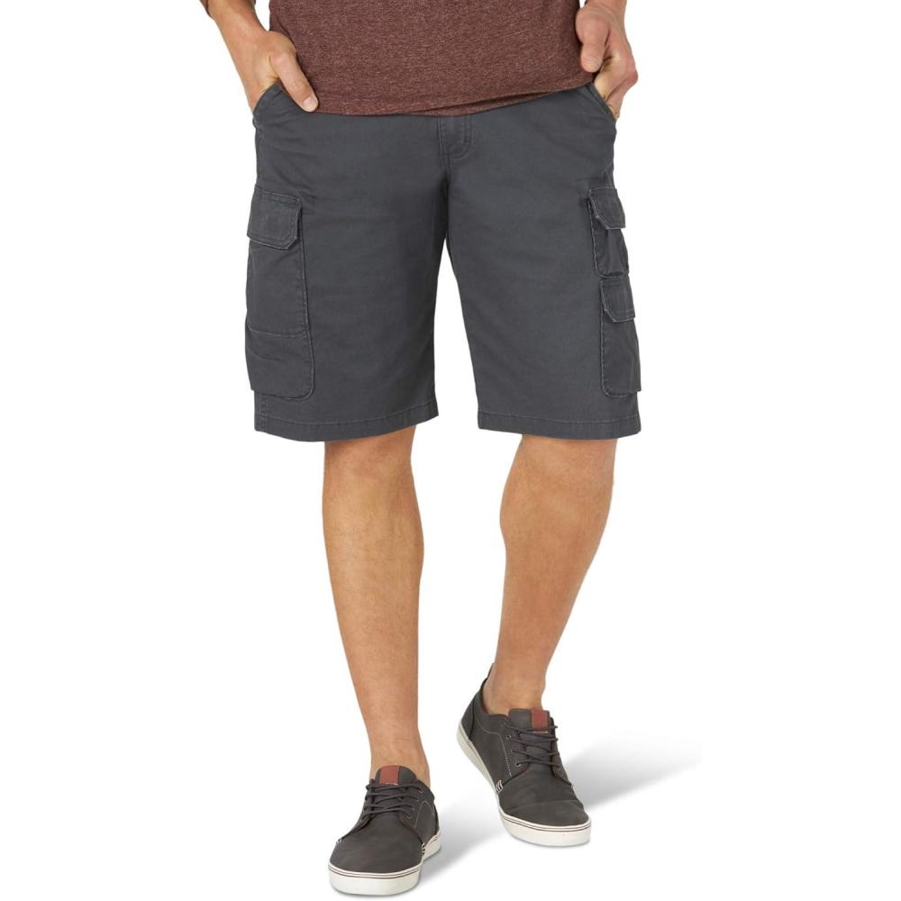 imageWrangler Authentics Mens Stretch Twill Cargo ShortsAsphalt