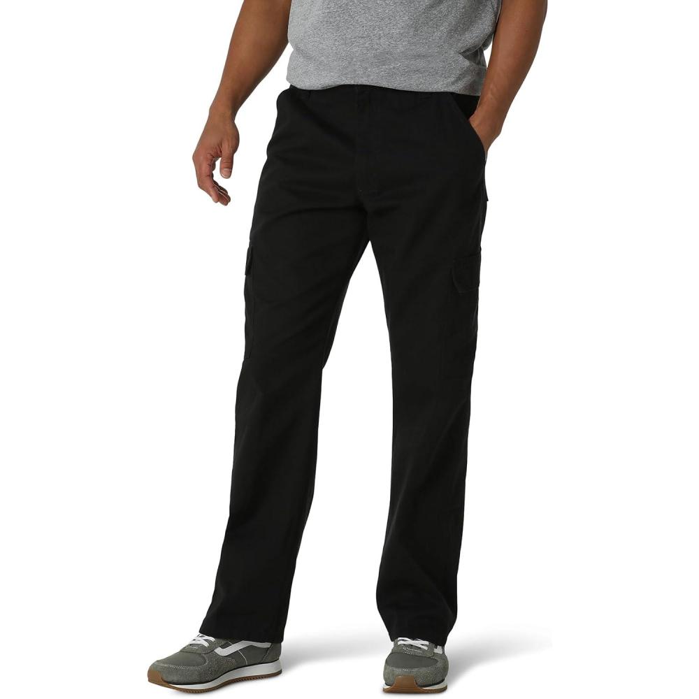 imageWrangler Authentics Mens Twill Relaxed Fit Cargo Pant LoganBlack Twill