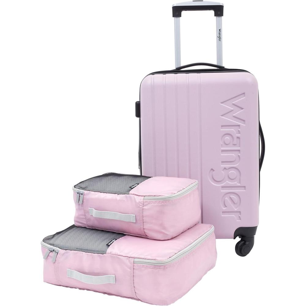 imageWrangler CarryOn Luggage Set BeigeLilac