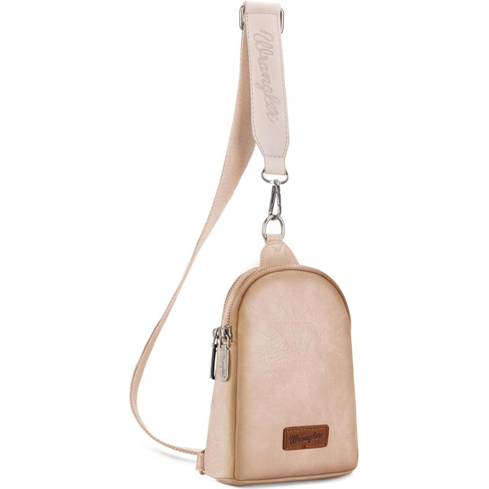 imageWrangler Crossbody Sling Bag for Women Fanny Packs Chest Bags for TravelClassicbeige Distressed