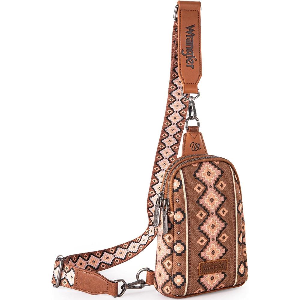 imageWrangler Crossbody Sling Bag for Women Fanny Packs Chest Bags for TravelVintagedark Brown