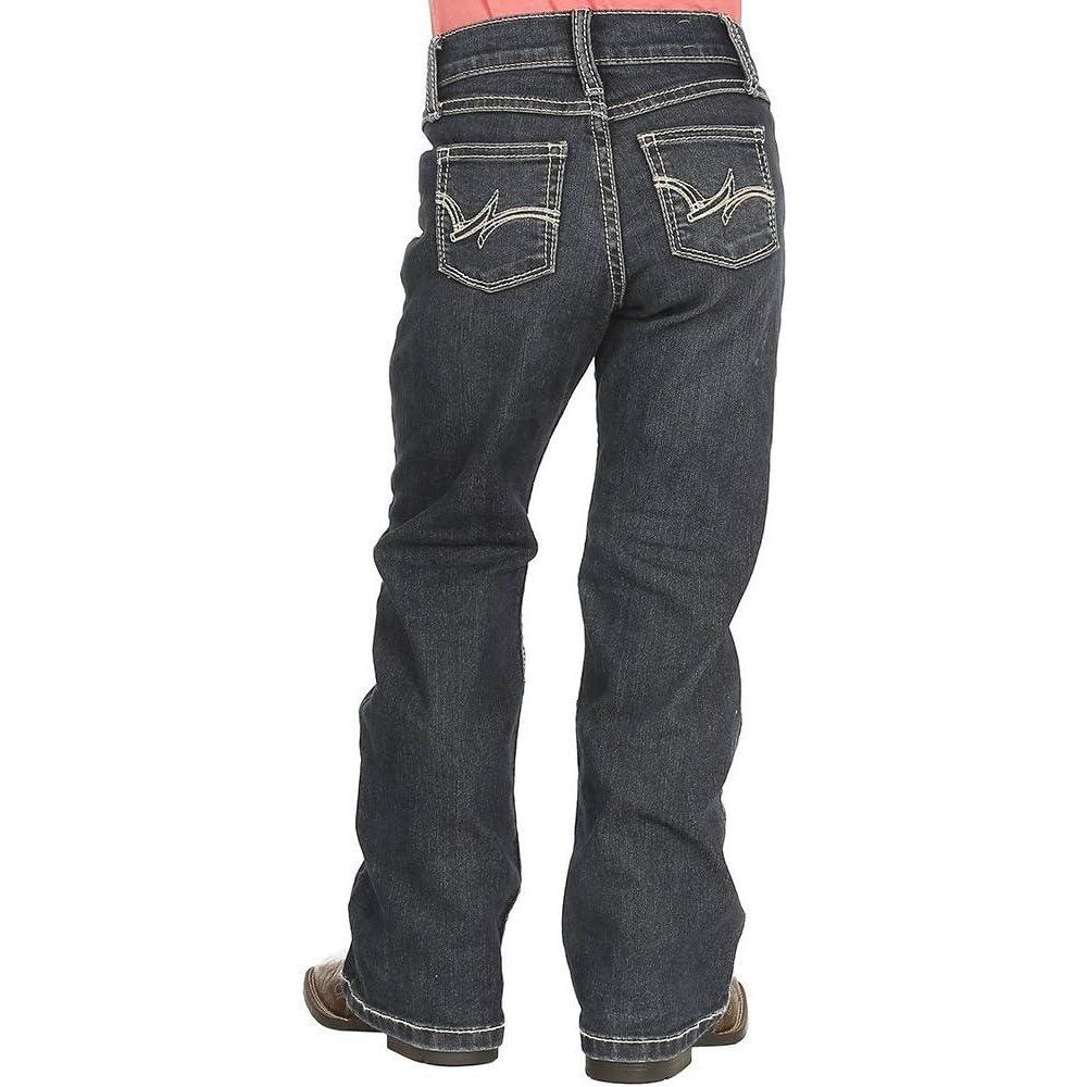 imageWrangler Girls Boot Cut Jean with Embroidered PocketsBlue